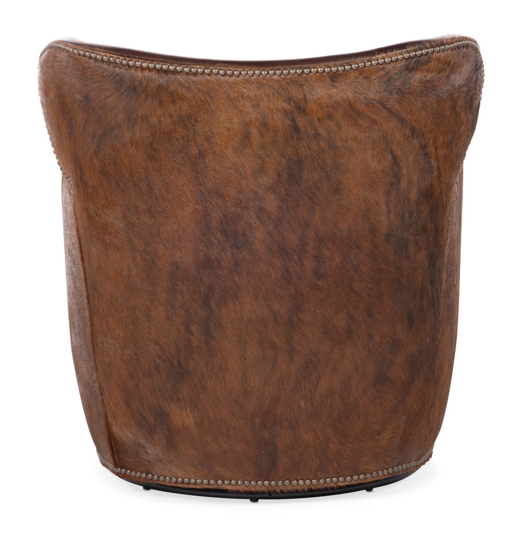 Kato Leather Swivel Chair with Dark HOH