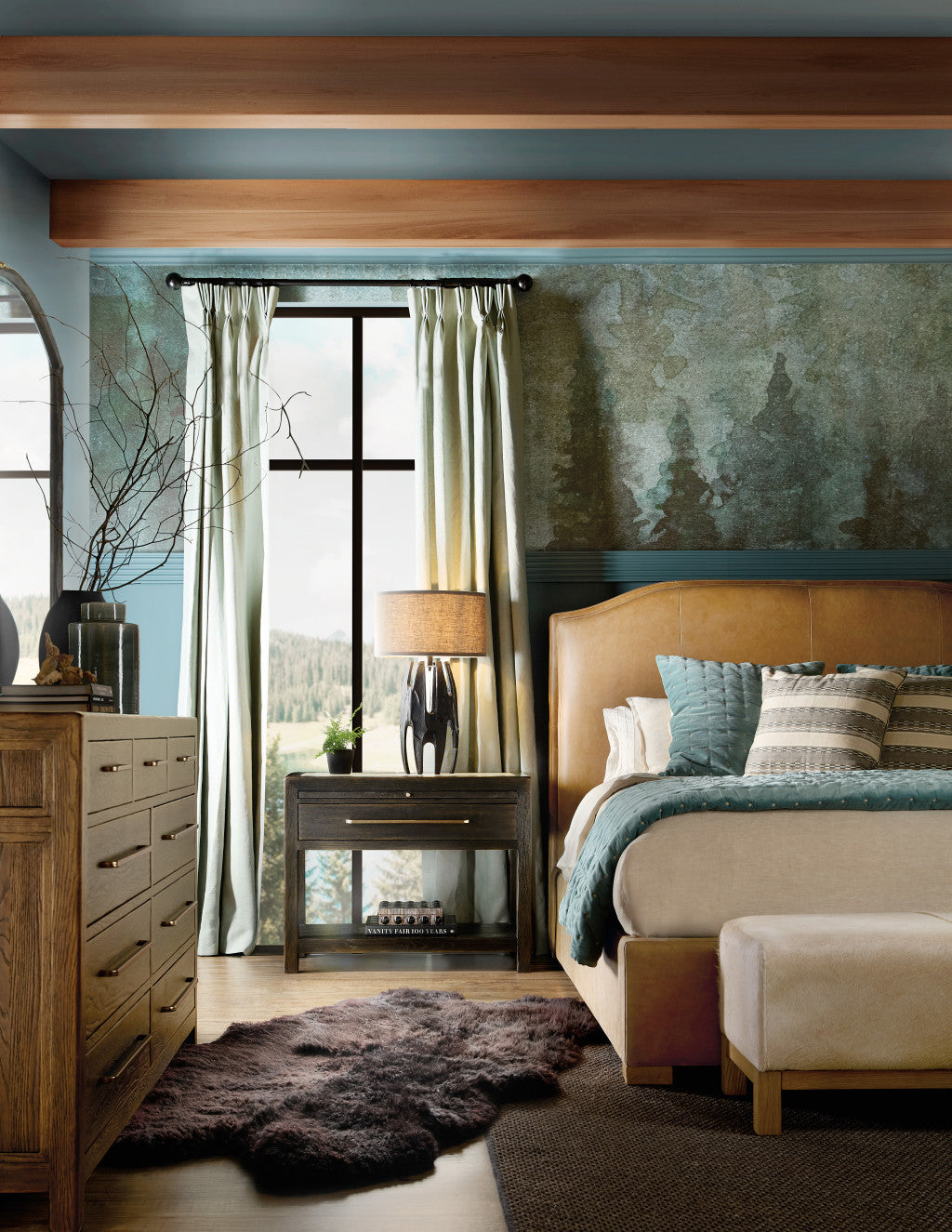 Driftwood One-Drawer Nightstand with Stone