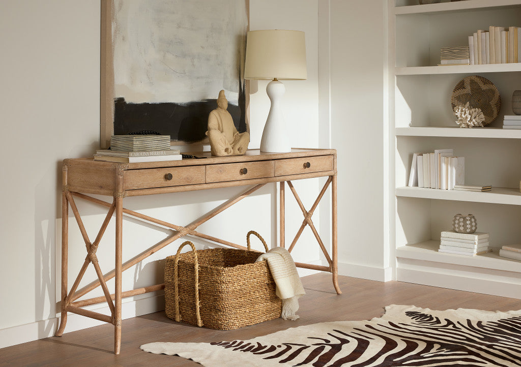 Retreat Pole Rattan Console