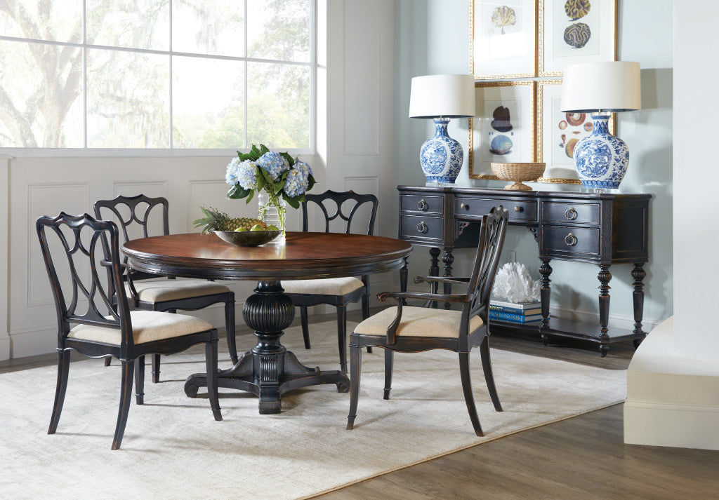 Charleston Round Pedestal Dining Table with 1-20in Leaf