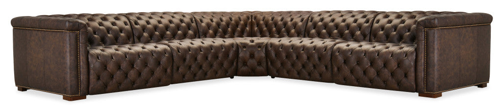 Savion Deux 5 Seat Sectional with Four Power Recliners and Six Power Headrests