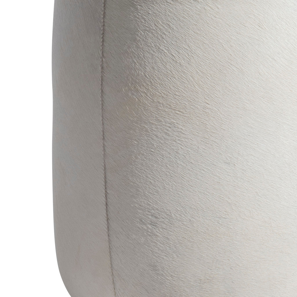 Ash Leather Ottoman