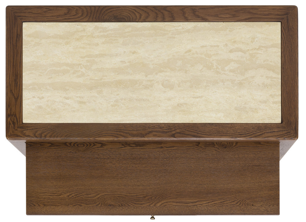 Driftwood One-Drawer Nightstand with Stone