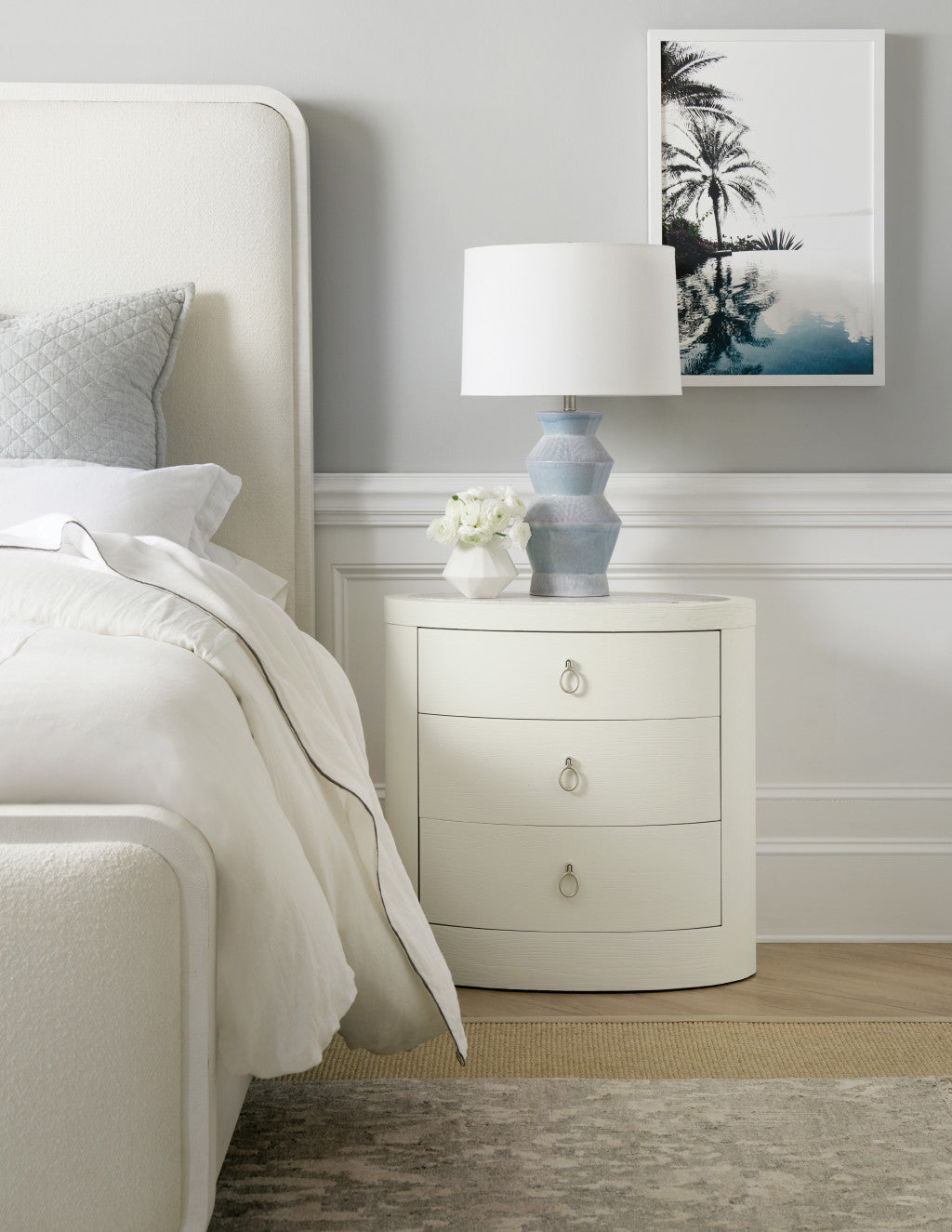 Serenity Wavecrest Oval Nightstand
