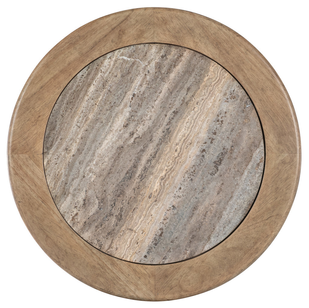 Vineyard Row Round Pedestal End Table