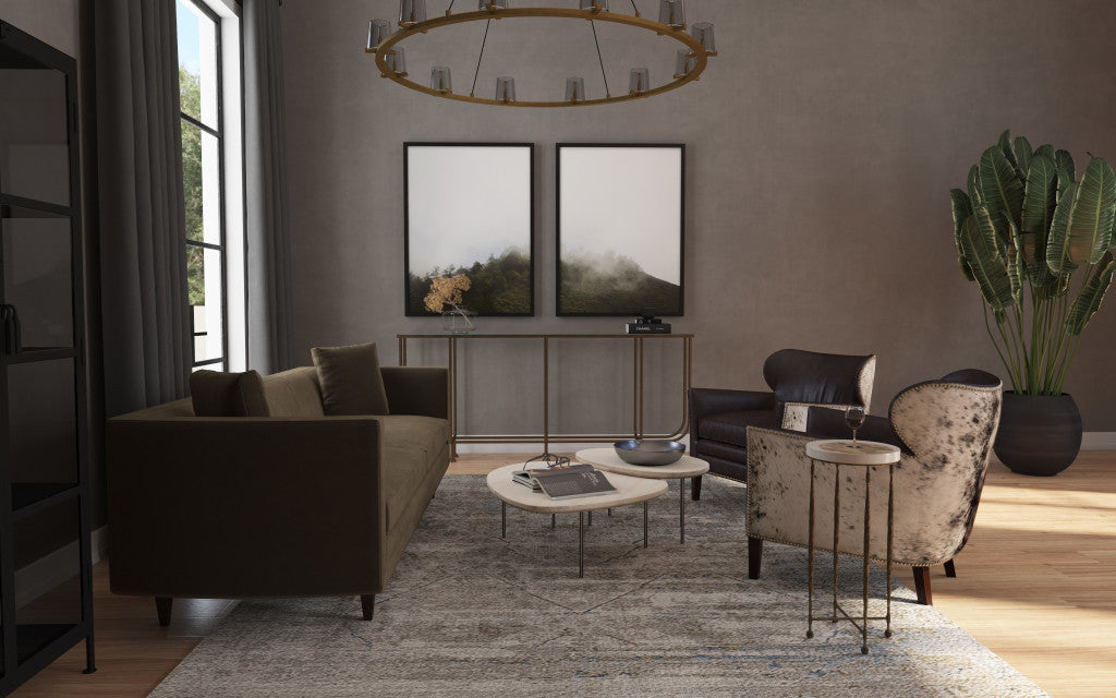 Kato Leather Club Chair with Salt Pepper HOH